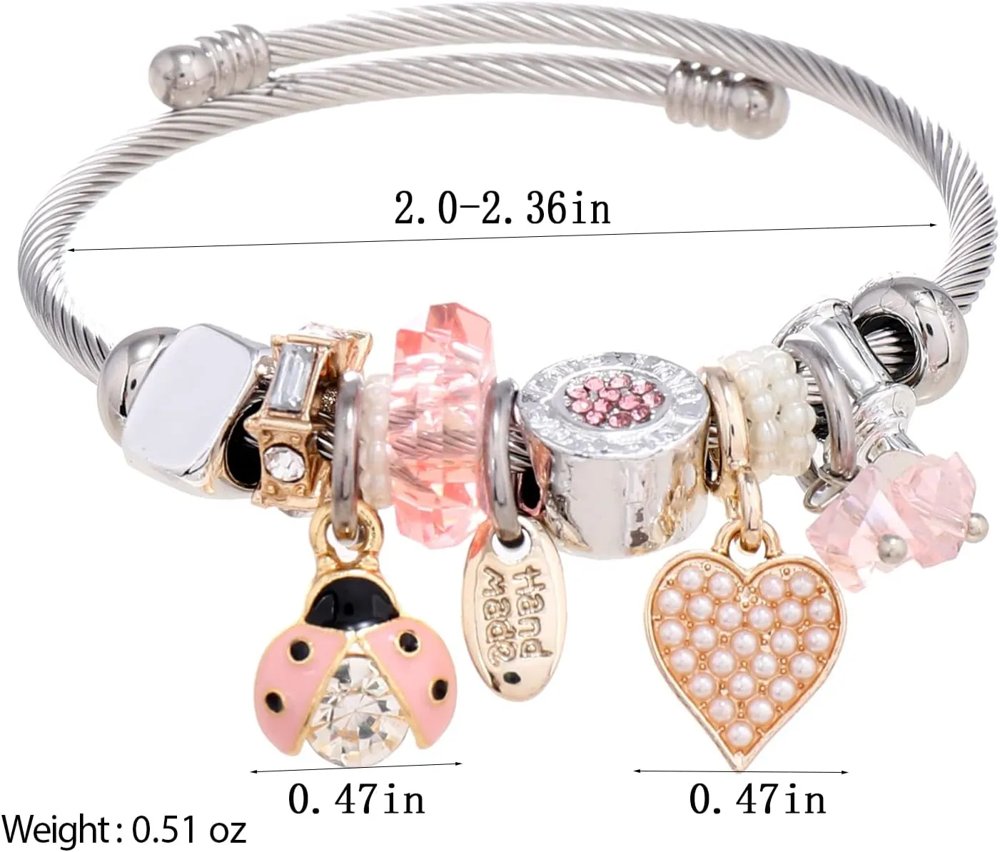 DS Charm Bracelets for girls,exquisite cute cartoon friendship bracelets Silver Stainless Steel Bangle with birthday Gift box, Adjustable girls jewelry Suitable for holiday gifts