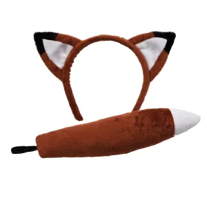 Ears & Tail Set Kids Wild Animals Fancy Dress Zoo Safari