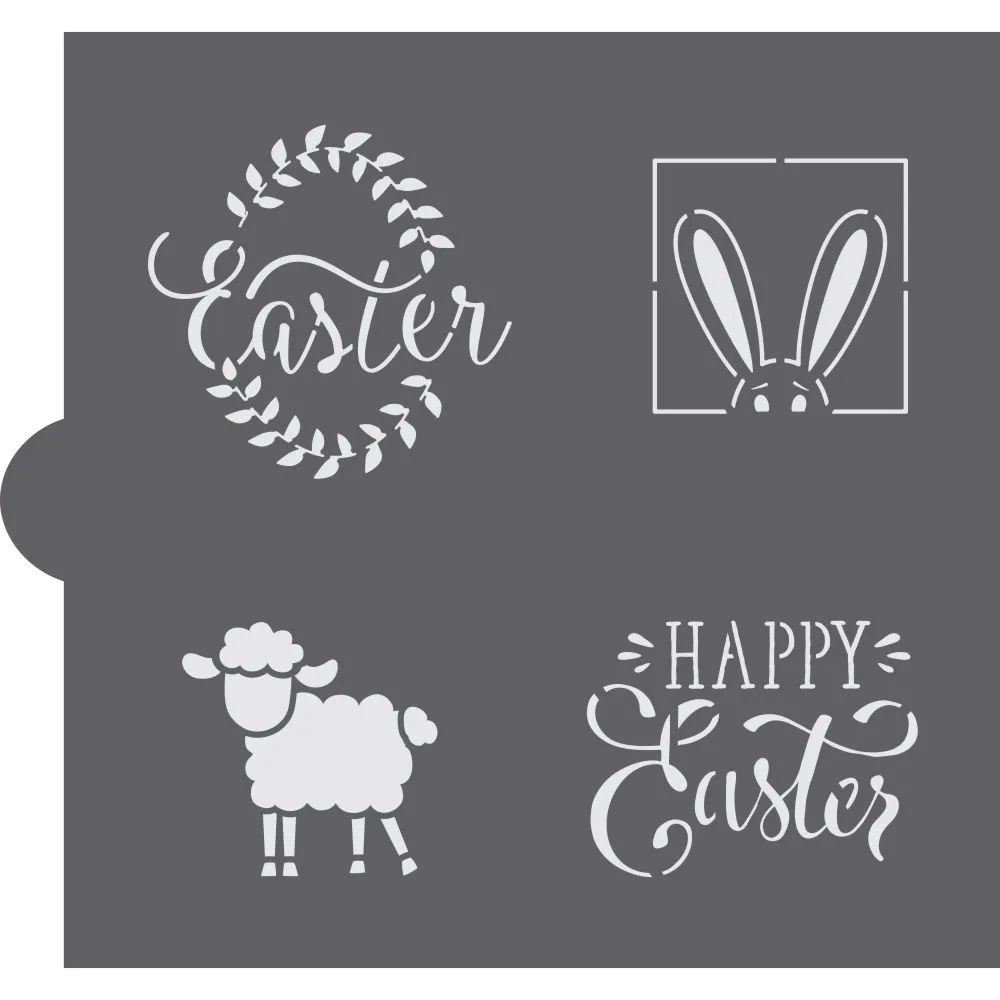 Easter Messages Cookie Stencil