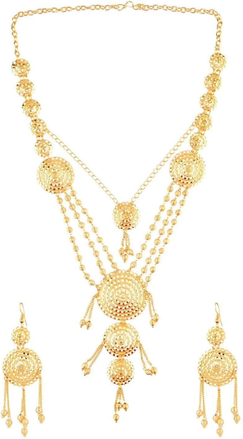 Efulgenz Indian Jewelry Bollywood Traditional Crystal Long Necklaces Earrings Wedding Jewelry Set for Women
