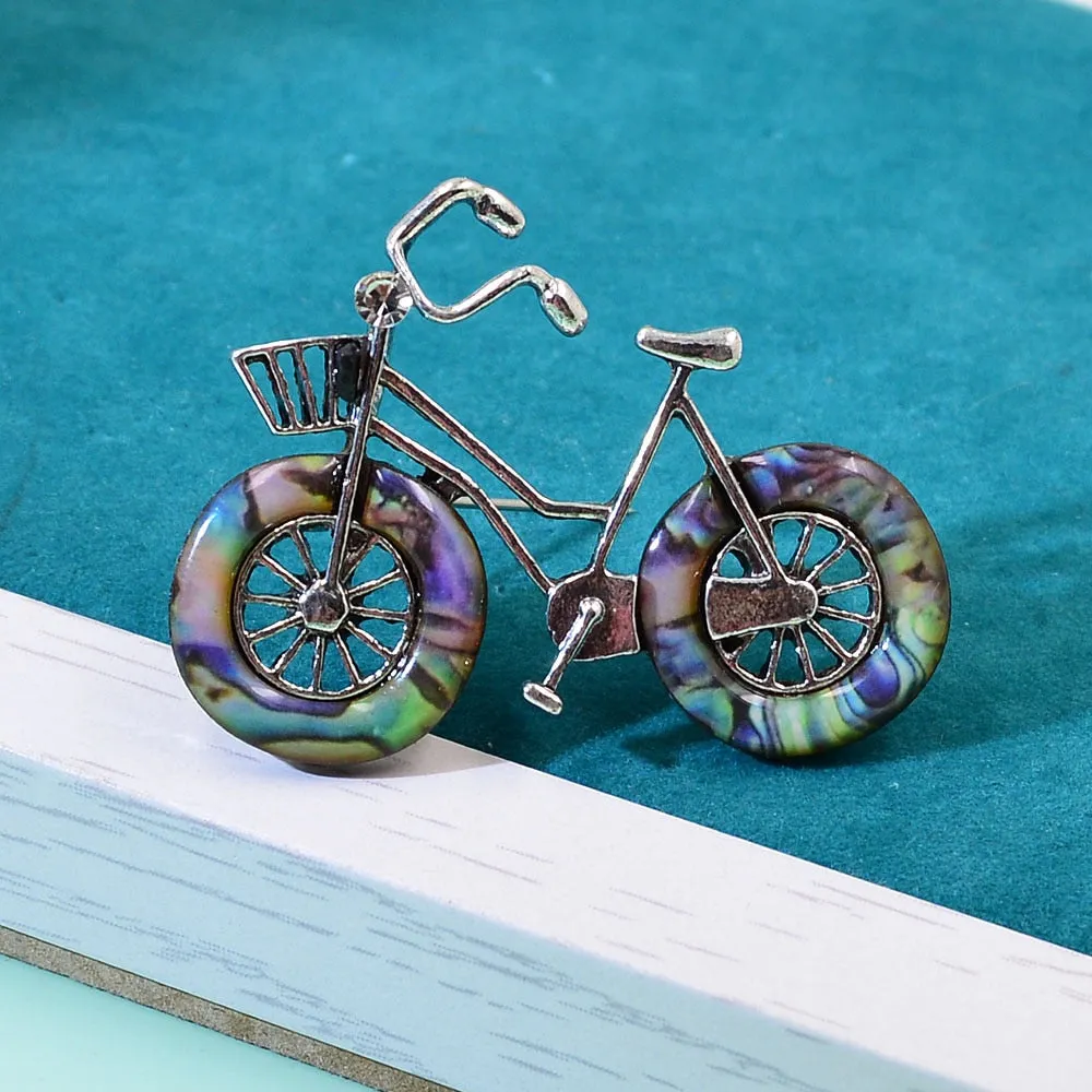 Elegance Ancient Silver Bike Shape Brooches Men And Women