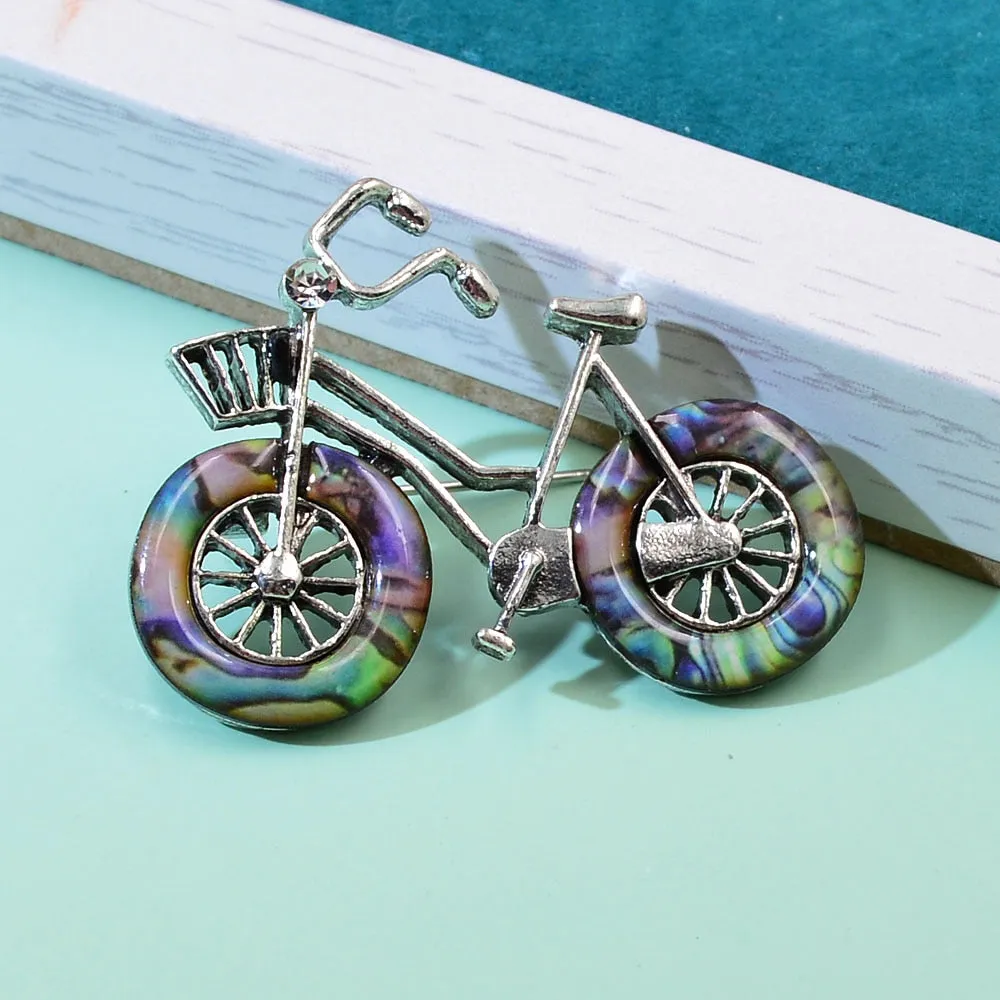 Elegance Ancient Silver Bike Shape Brooches Men And Women