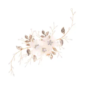 Elegant Bridal Headpiece Pearl Rhinestone Flower Headband for Wedding Party Evening Events