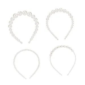 Elegant Bridal Pearl Headband 4 Pack Pearl Hair Accessories for Wedding Parties and Events