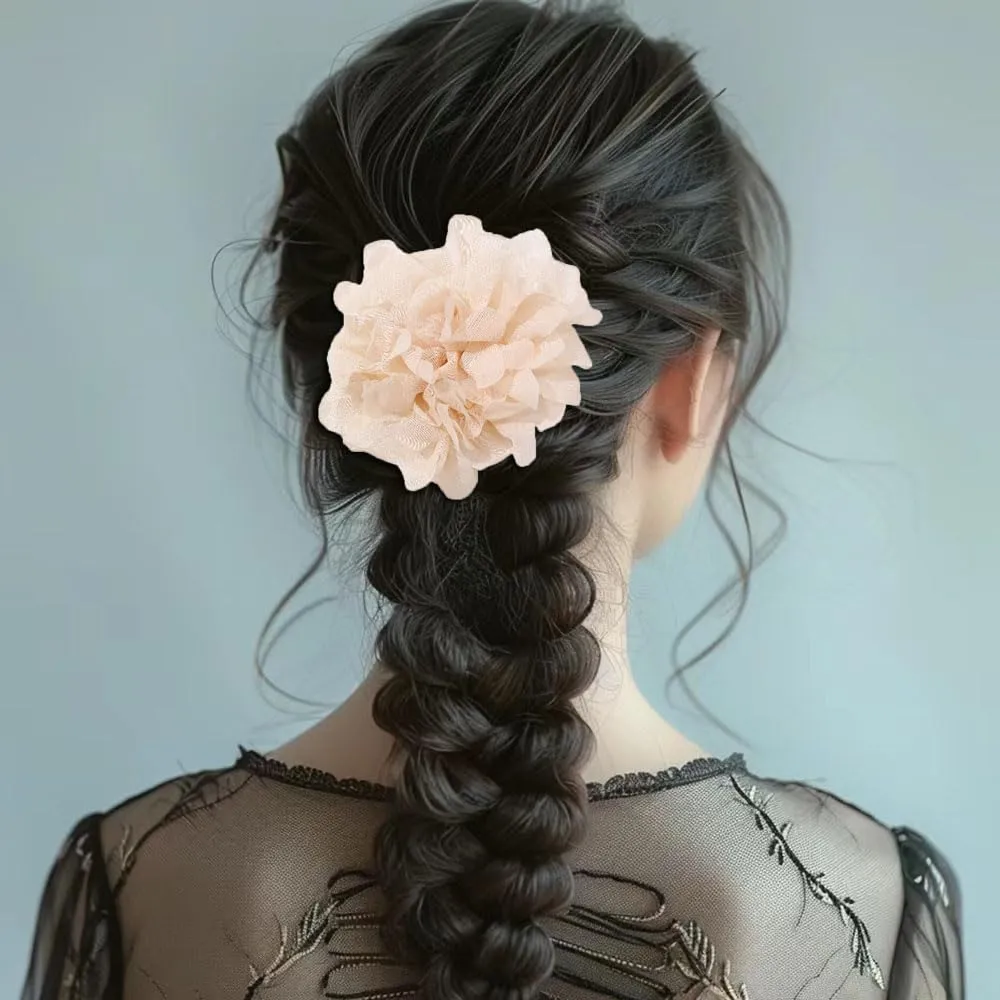 Elegant Camellia Bracelet Women's Hair Clip and Headband Set Jewelry Suitable for Wedding, Ball, Party Bridesmaid Clothing (white)