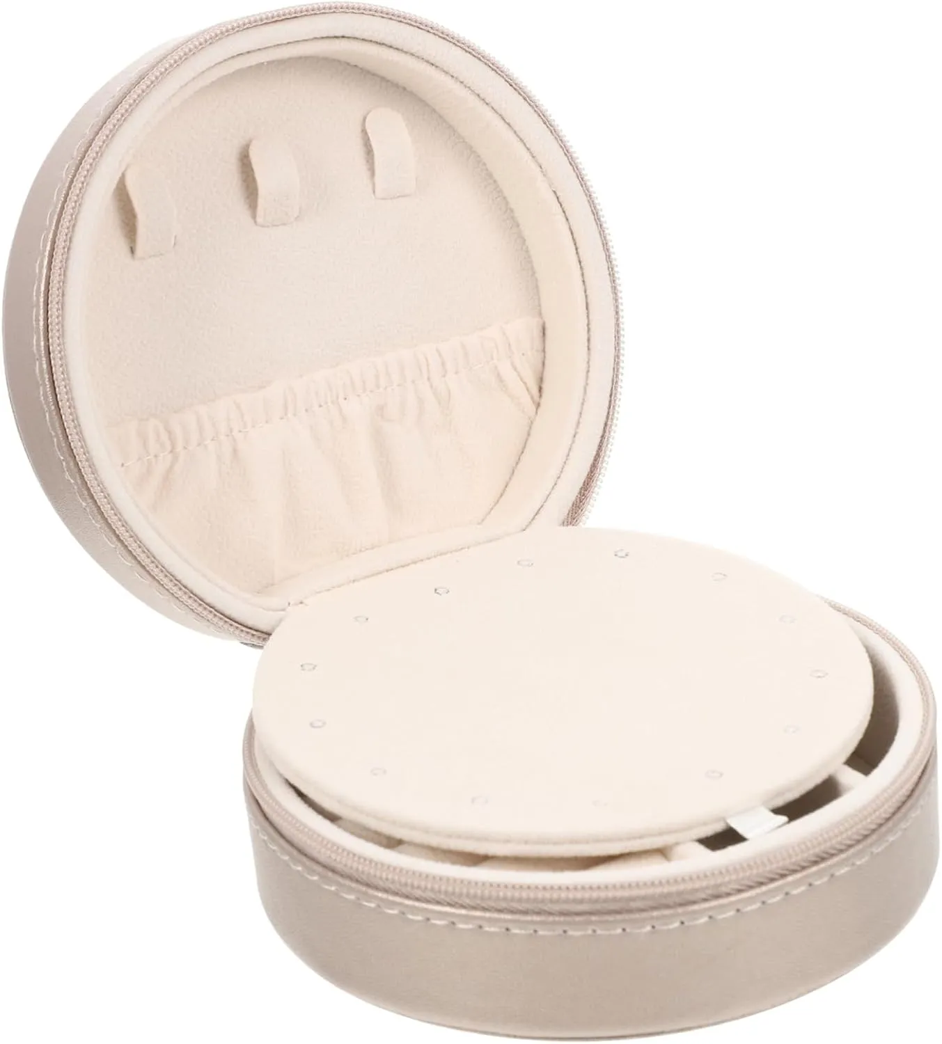 Elegant Gold Jewelry Case Organizer Box Mirror for Earrings Necklaces Rings Travel Daily Use