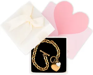 Elegant Heart Bracelet for Women – Dainty, Charm, Minimalist Jewelry, Perfect Romantic Gift