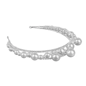 Elegant Lady Hair Band Women's Pearl Headband Rhinestone Wedding and Party Hair Accessories