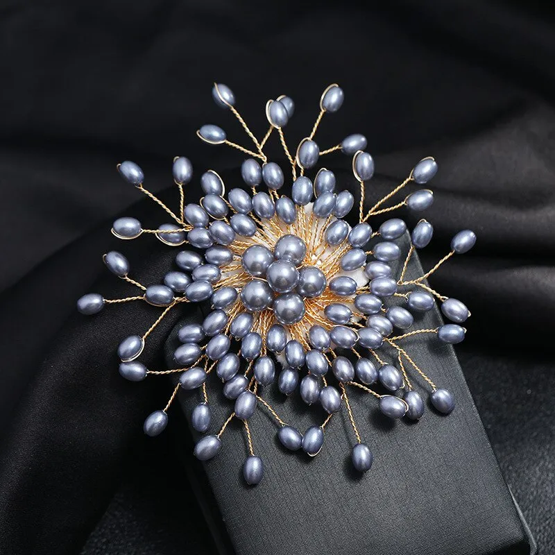 Elegant Luxury Imitation Pearl Rhinestone Brooch