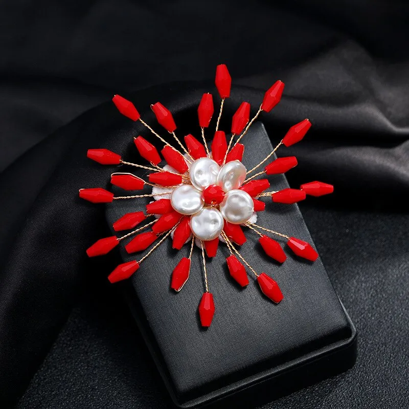 Elegant Luxury Imitation Pearl Rhinestone Brooch