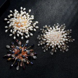 Elegant Luxury Imitation Pearl Rhinestone Brooch