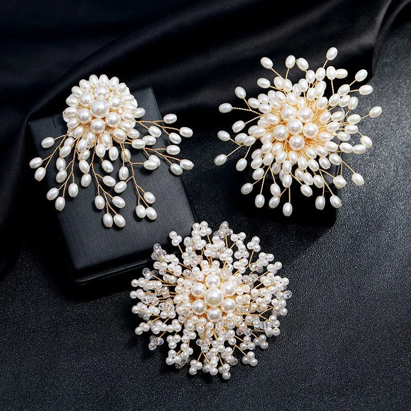 Elegant Luxury Imitation Pearl Rhinestone Brooch