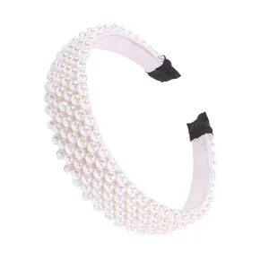 Elegant Pearl Headband Hair Bow for Girls Bridal Pearl Hair Accessory for Wedding