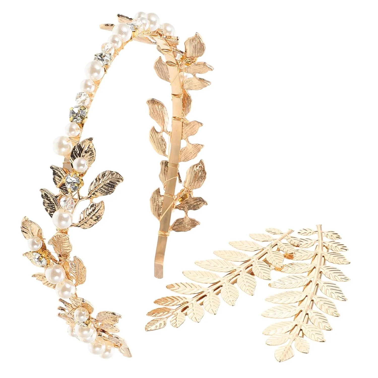 Elegant Wedding Hair Accessories Leaf Hairpin Headband Set for Women Bridal Headband