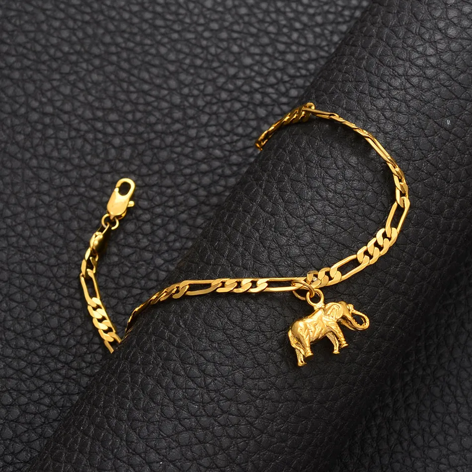 Elephant Anklets for Women Men Girls Gold Color Jewelry Foot Chains