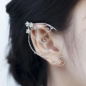 Elf Ear Cuffs Clip-on Earrings Filigree Fairy Wrap Earring