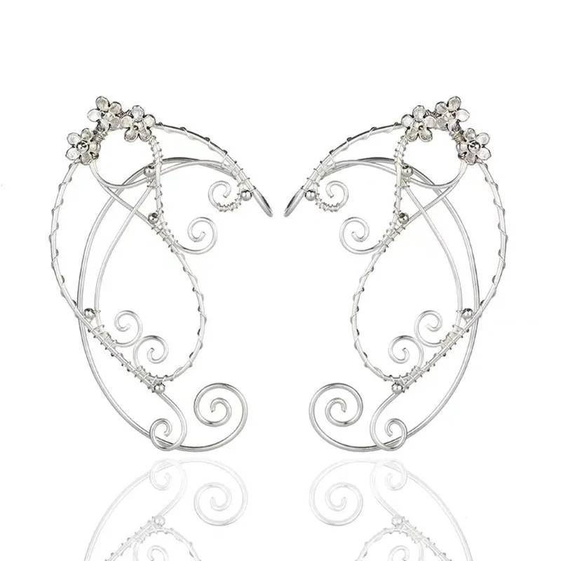 Elf Ear Cuffs Clip-on Earrings Filigree Fairy Wrap Earring