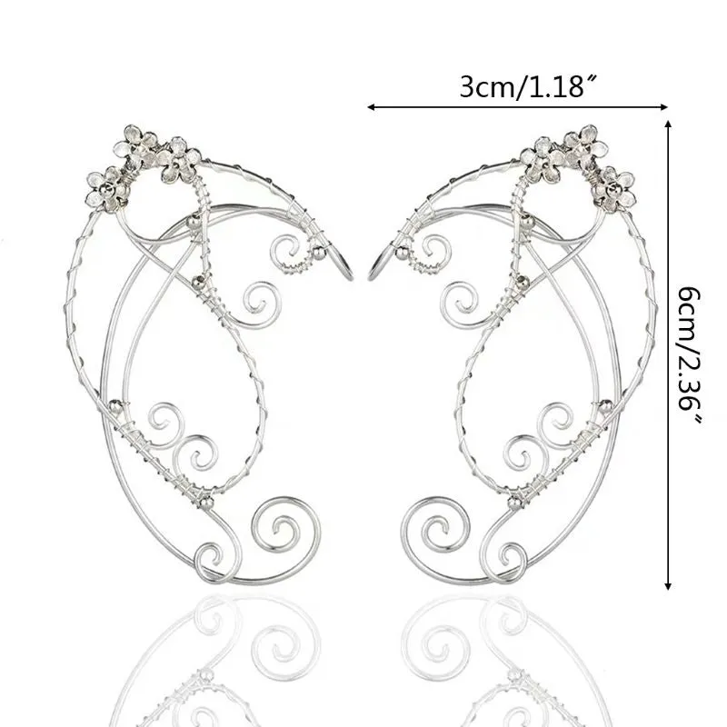 Elf Ear Cuffs Clip-on Earrings Filigree Fairy Wrap Earring