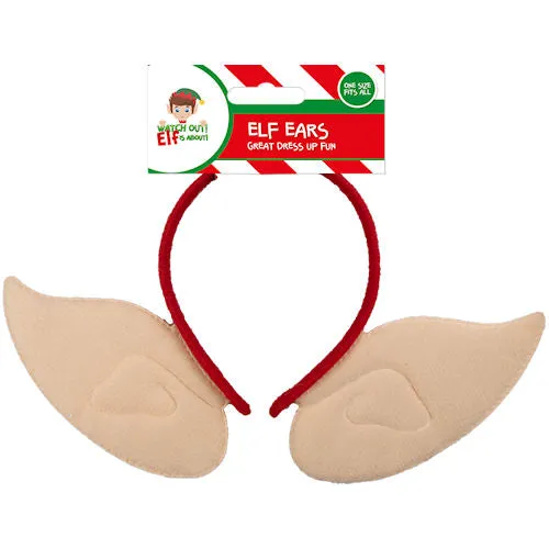 Elf Ear Headband - Christmas Festive Holiday Costume Accessory Santa's Helper Cosplay
