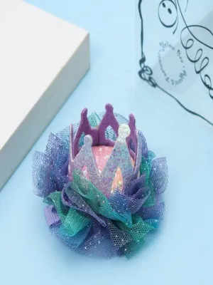 Embellished Crown Alligator Hair Clips for Girls-  Multi