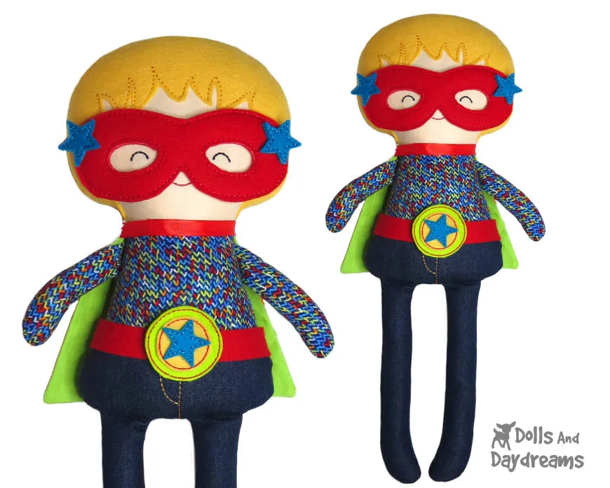 Embroidery Machine ITH Superhero Boy Doll Pattern