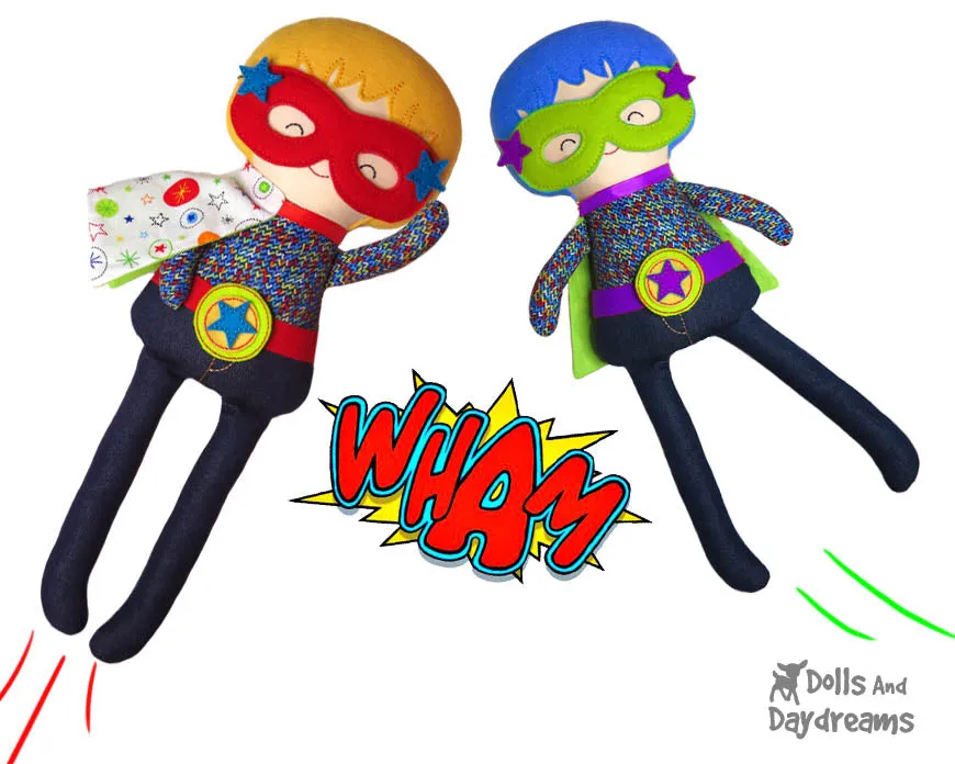 Embroidery Machine ITH Superhero Boy Doll Pattern