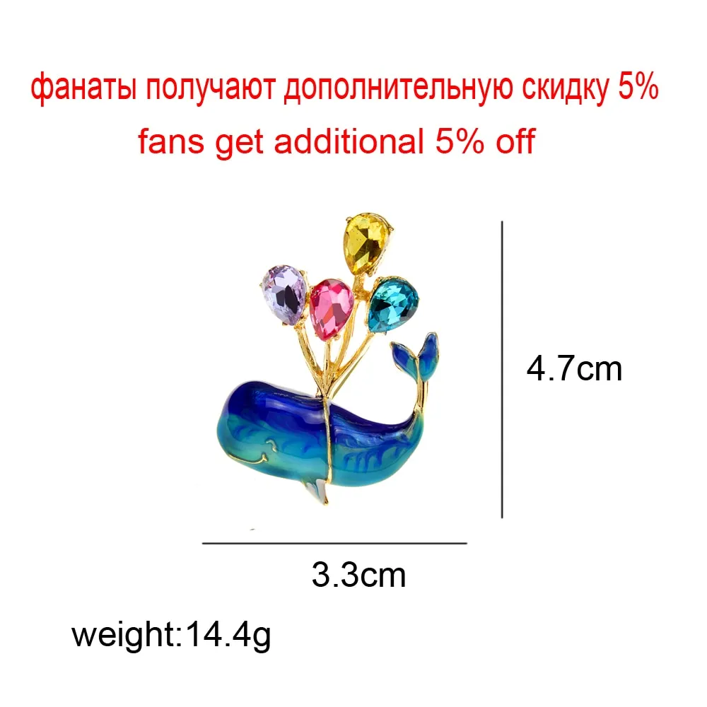 Enamel Balloons And Whales Brooches For Women Cartoon
