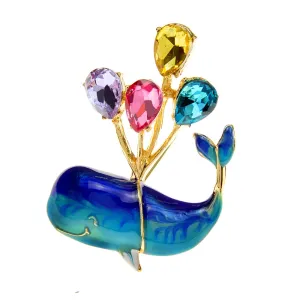 Enamel Balloons And Whales Brooches For Women Cartoon