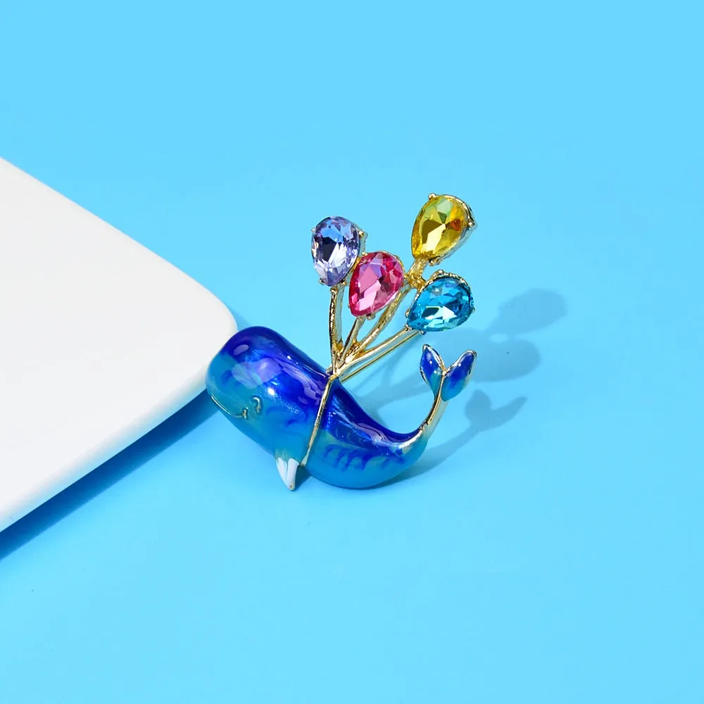 Enamel Balloons And Whales Brooches For Women Cartoon