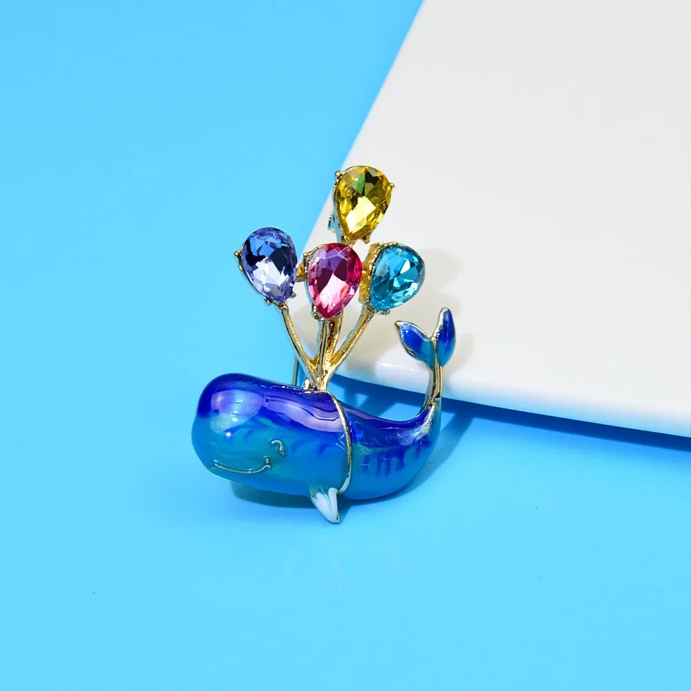 Enamel Balloons And Whales Brooches For Women Cartoon