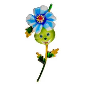 Enamel Beautiful Cartoon Flower Brooches For Women