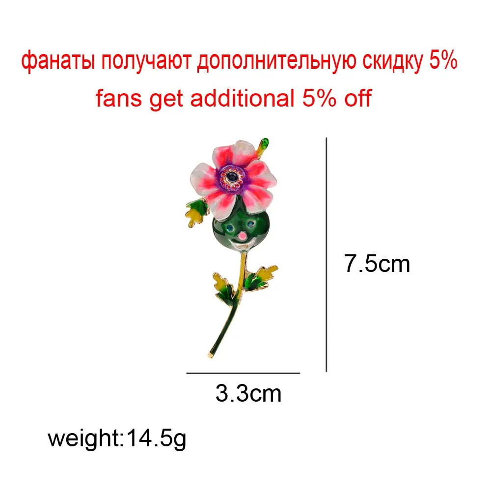 Enamel Beautiful Cartoon Flower Brooches For Women