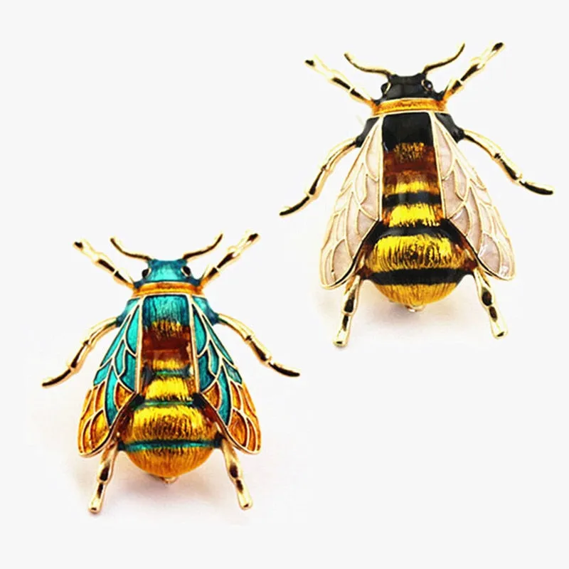 Enamel Bumblebee Brooches Women Alloy Yellow Bee Insect Brooch holiday Gift