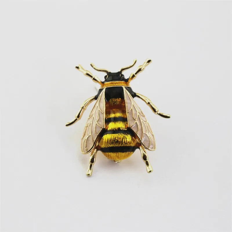 Enamel Bumblebee Brooches Women Alloy Yellow Bee Insect Brooch holiday Gift