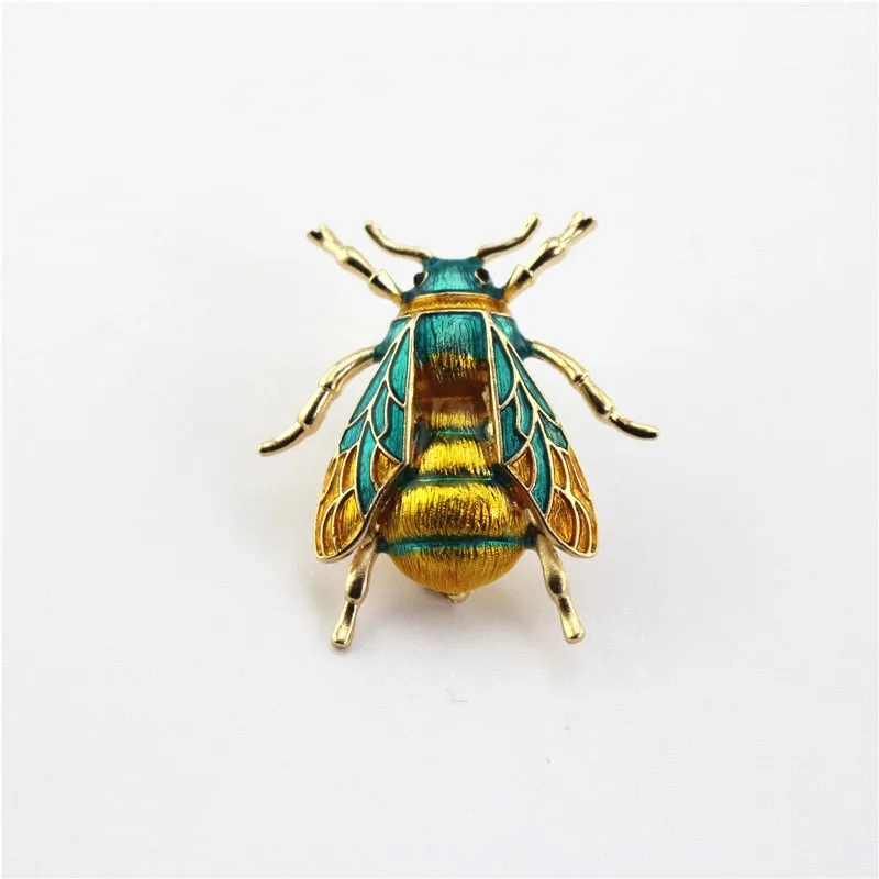 Enamel Bumblebee Brooches Women Alloy Yellow Bee Insect Brooch holiday Gift