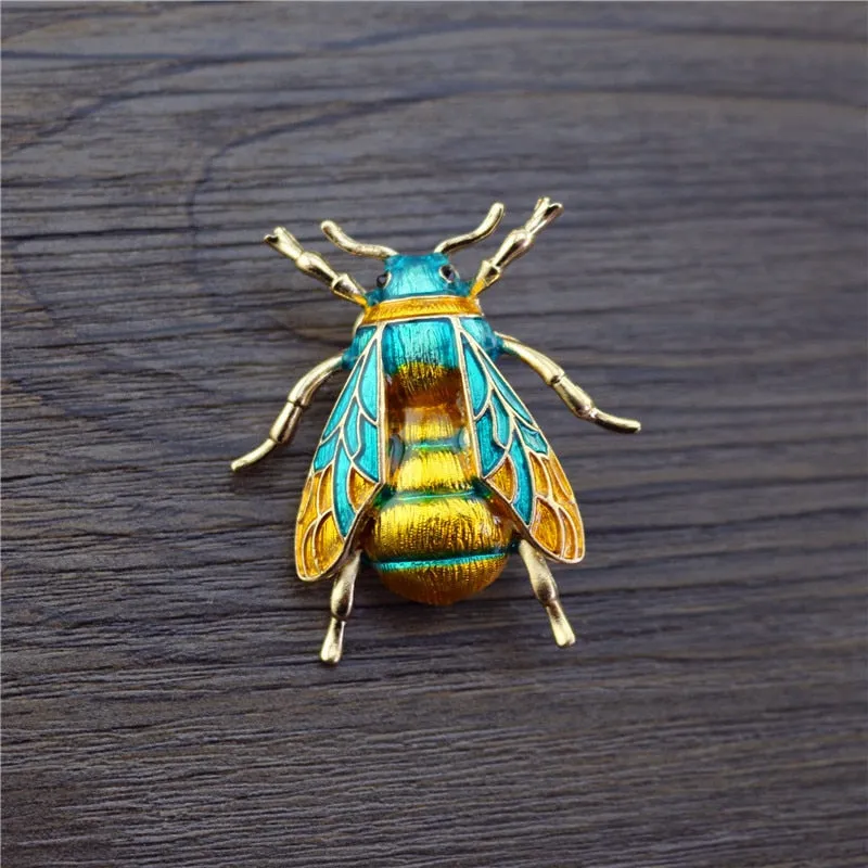 Enamel Bumblebee Brooches Women Alloy Yellow Bee Insect Brooch holiday Gift