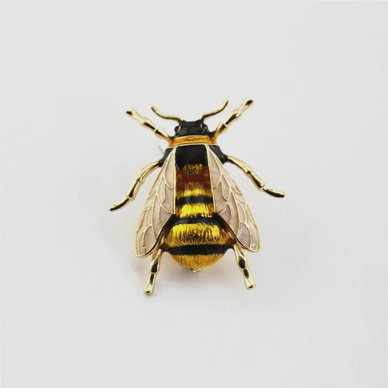 Enamel Bumblebee Brooches Women Alloy Yellow Bee Insect Brooch holiday Gift