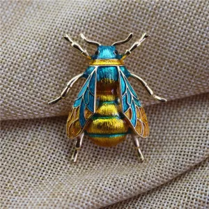 Enamel Bumblebee Brooches Women Alloy Yellow Bee Insect Brooch holiday Gift
