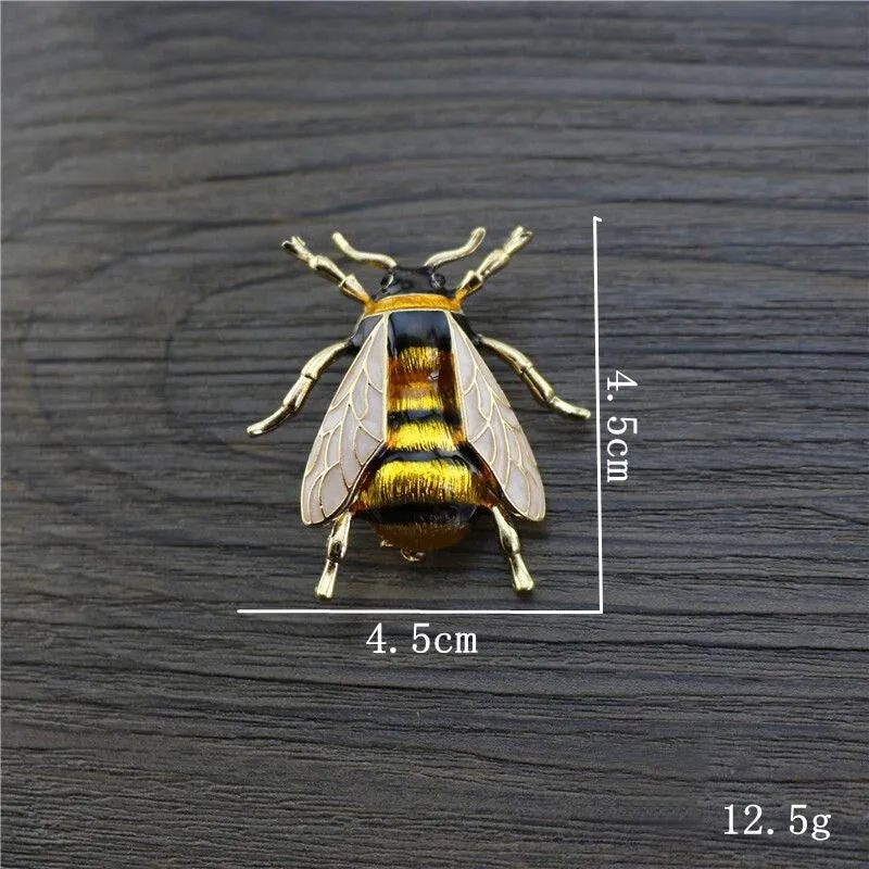 Enamel Bumblebee Brooches Women Alloy Yellow Bee Insect Brooch holiday Gift