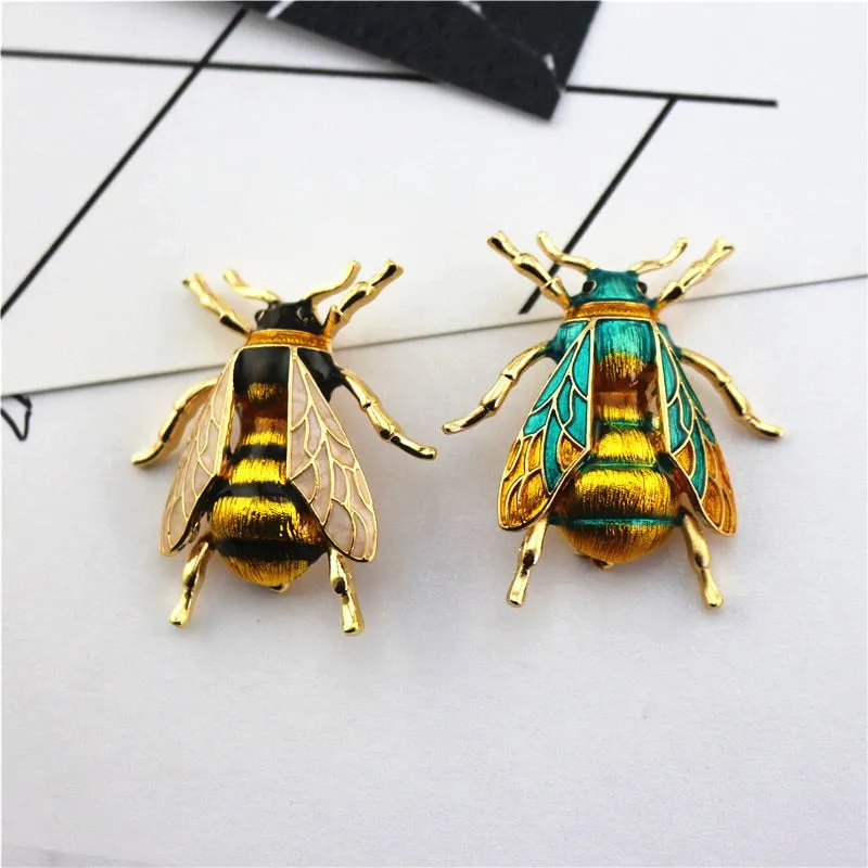 Enamel Bumblebee Brooches Women Alloy Yellow Bee Insect Brooch holiday Gift