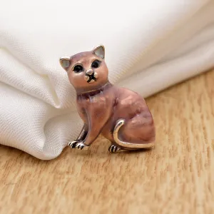 Enamel Cat Brooches for Women Small Kitty Pins Kids Jewelry
