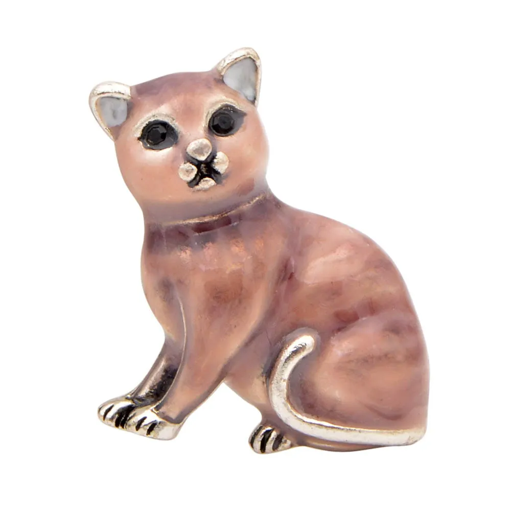 Enamel Cat Brooches for Women Small Kitty Pins Kids Jewelry