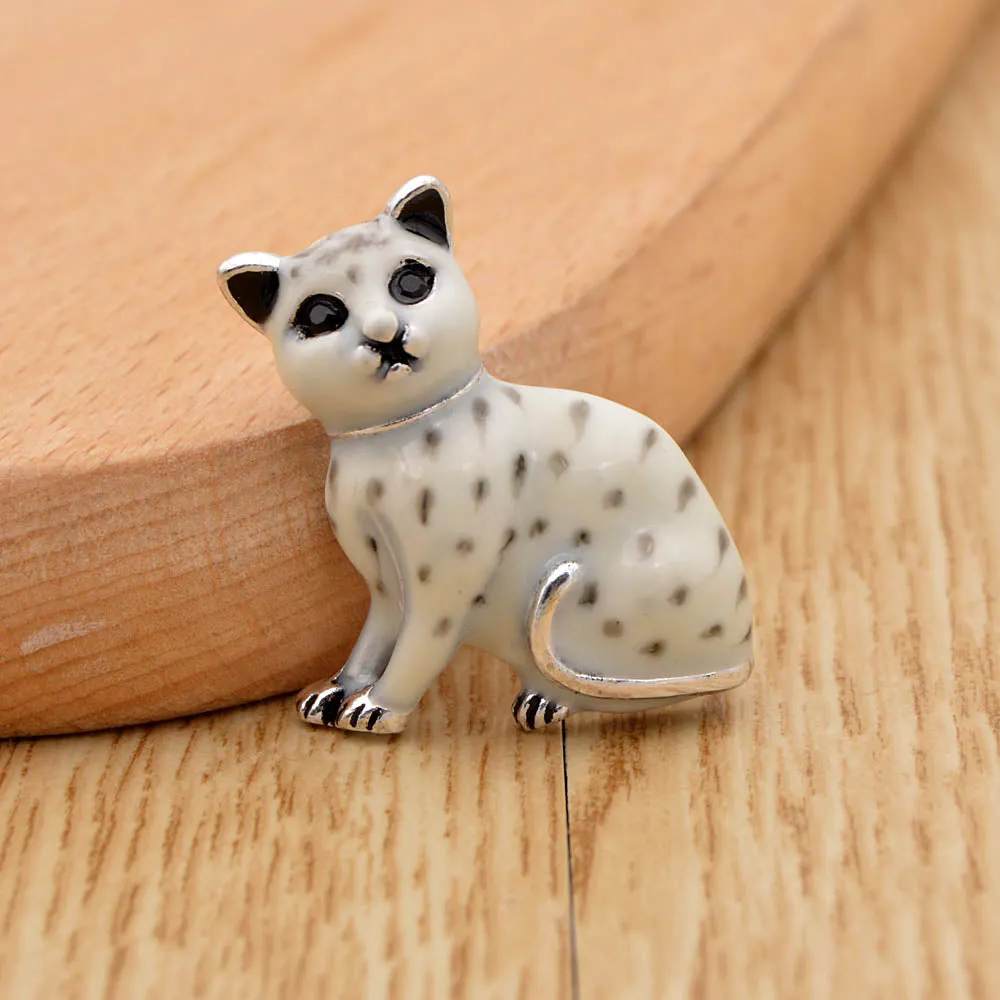 Enamel Cat Brooches for Women Small Kitty Pins Kids Jewelry