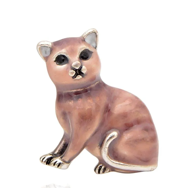 Enamel Cat Brooches for Women Small Kitty Pins Kids Jewelry