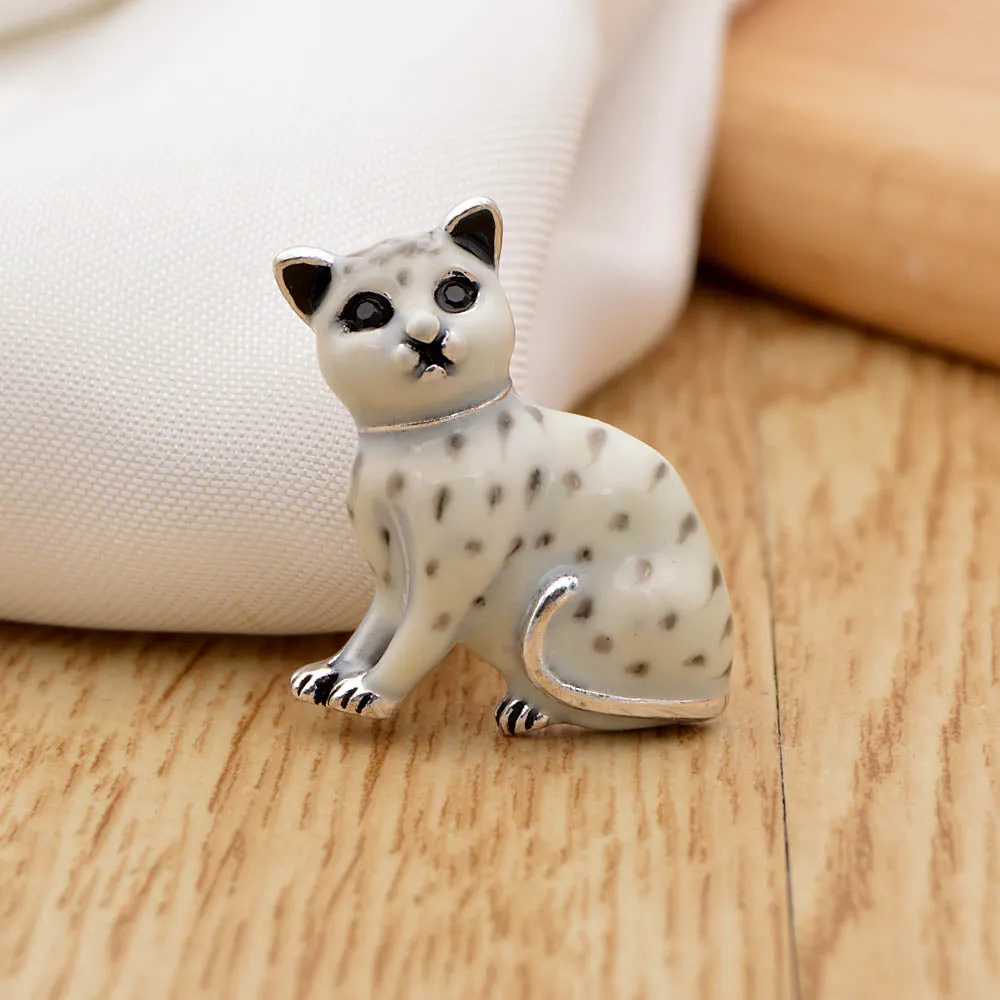 Enamel Cat Brooches for Women Small Kitty Pins Kids Jewelry
