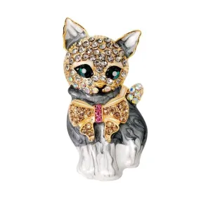 Enamel Cat Brooches for Women