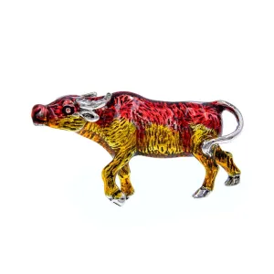 Enamel Cow Brooch Women And Men Unisex Brooches