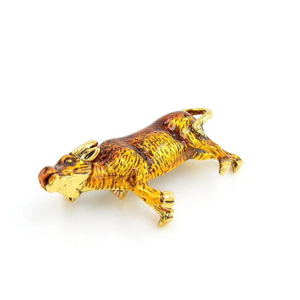 Enamel Cow Brooch Women And Men Unisex Brooches