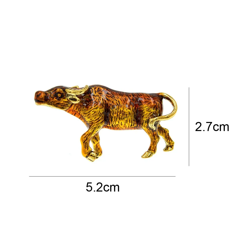 Enamel Cow Brooch Women And Men Unisex Brooches