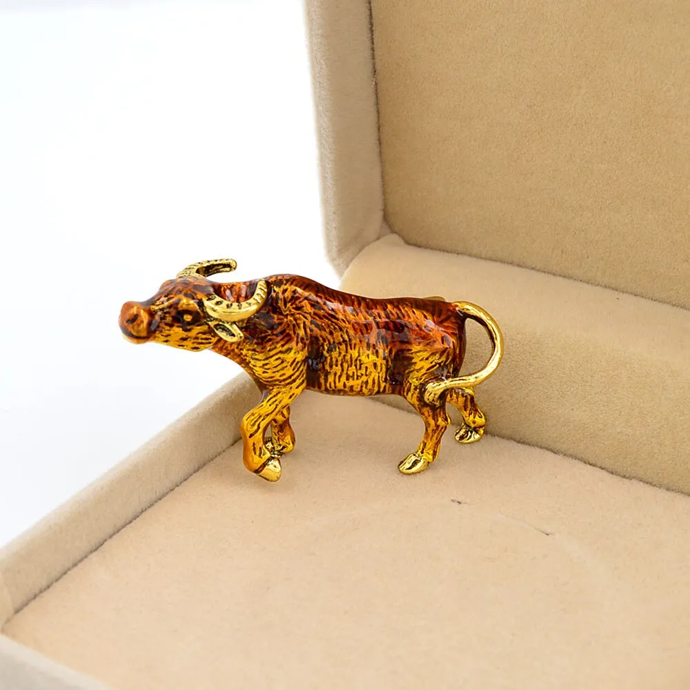 Enamel Cow Brooch Women And Men Unisex Brooches